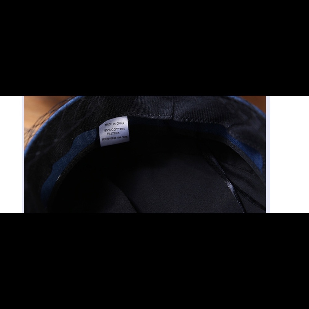 Quality Cotton Denim Navy Hat with black veil net contrast - Picture 5 of 6
